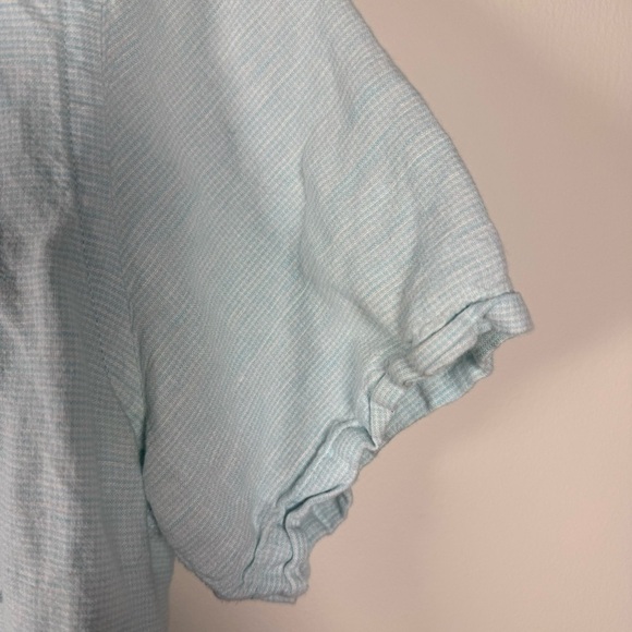Banana Republic Linen Ice Blue Business Casual Button Down Shirt Size Medium - Picture 5 of 10
